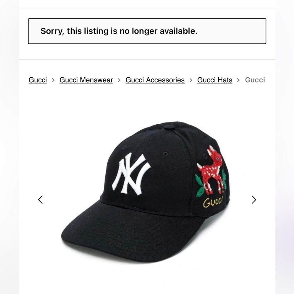 MLB NY Yankees x Gucci collab baseball cap